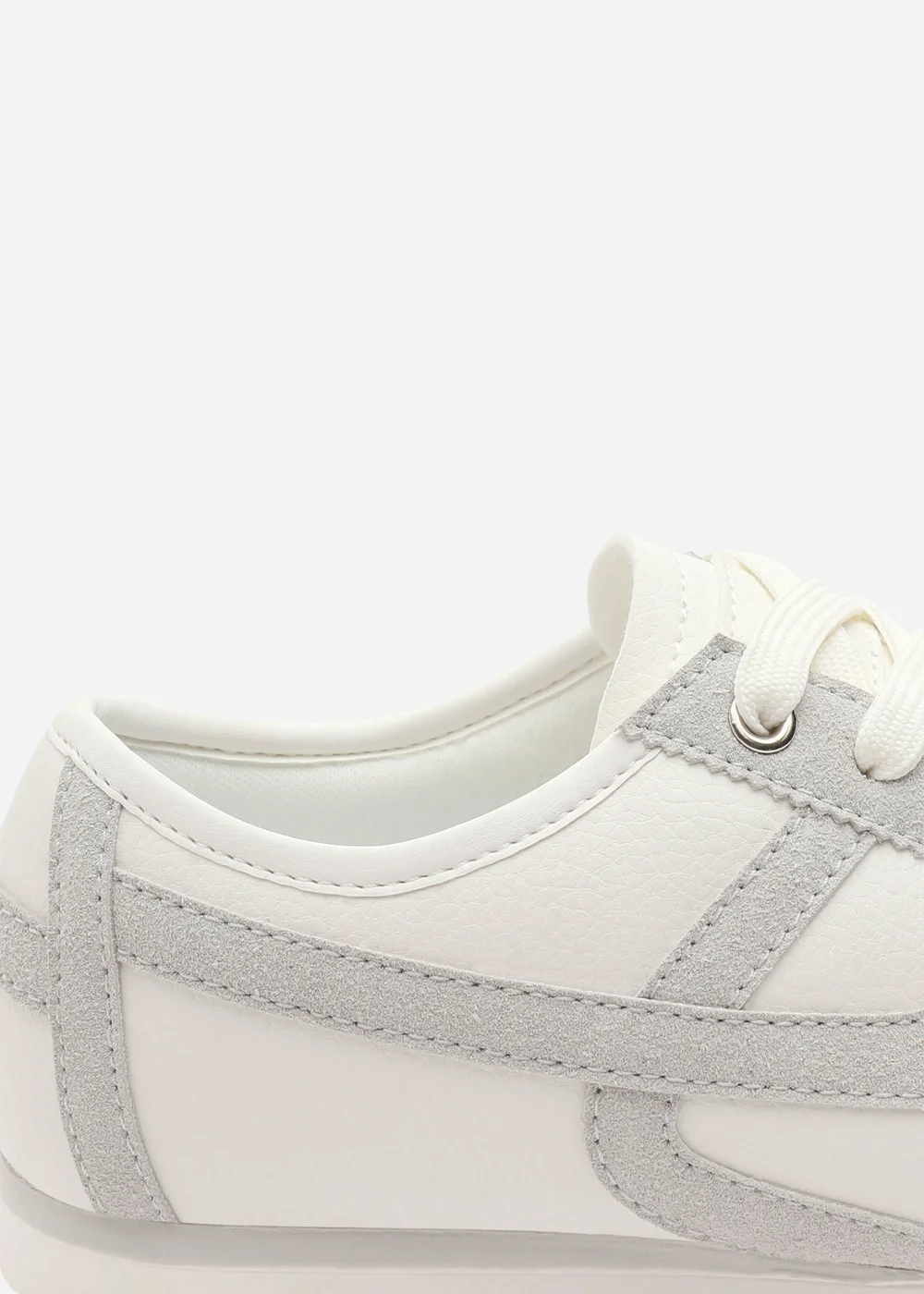 Where's That From Brisa White Court Trainer With Grey Stripe - 5 Image 5
