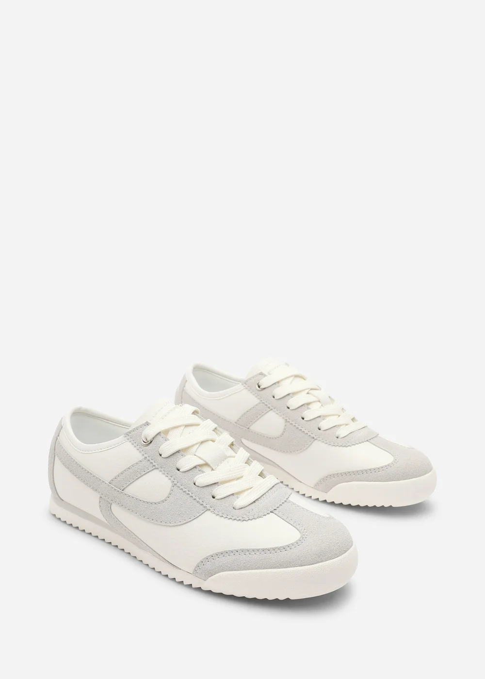 Where's That From Brisa White Court Trainer With Grey Stripe - 5 Image 4