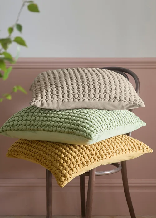 Appletree Bobble Tufted Natural Filled Cushion - 55 x 55cm Image 4