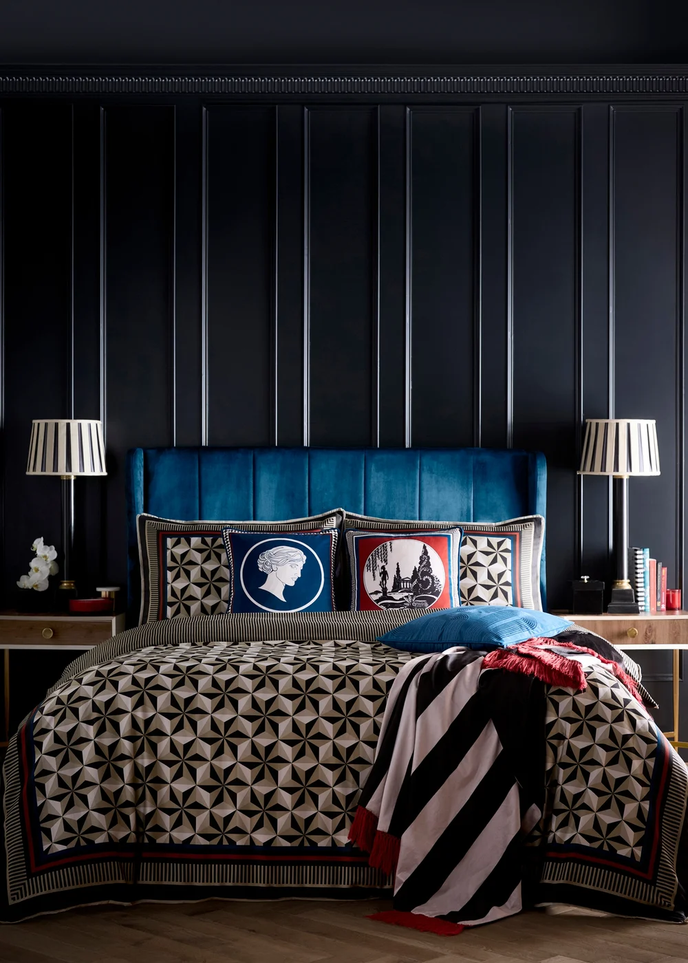 Laurence Llewelyn-Bowen Arcadia Velvet Red Filled Cushion - 43W X 43D Image 5