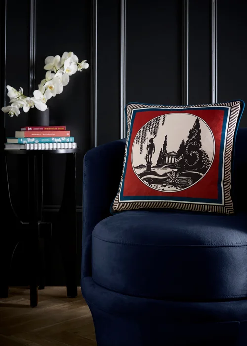 Laurence Llewelyn-Bowen Arcadia Velvet Red Filled Cushion - 43W X 43D Image 1