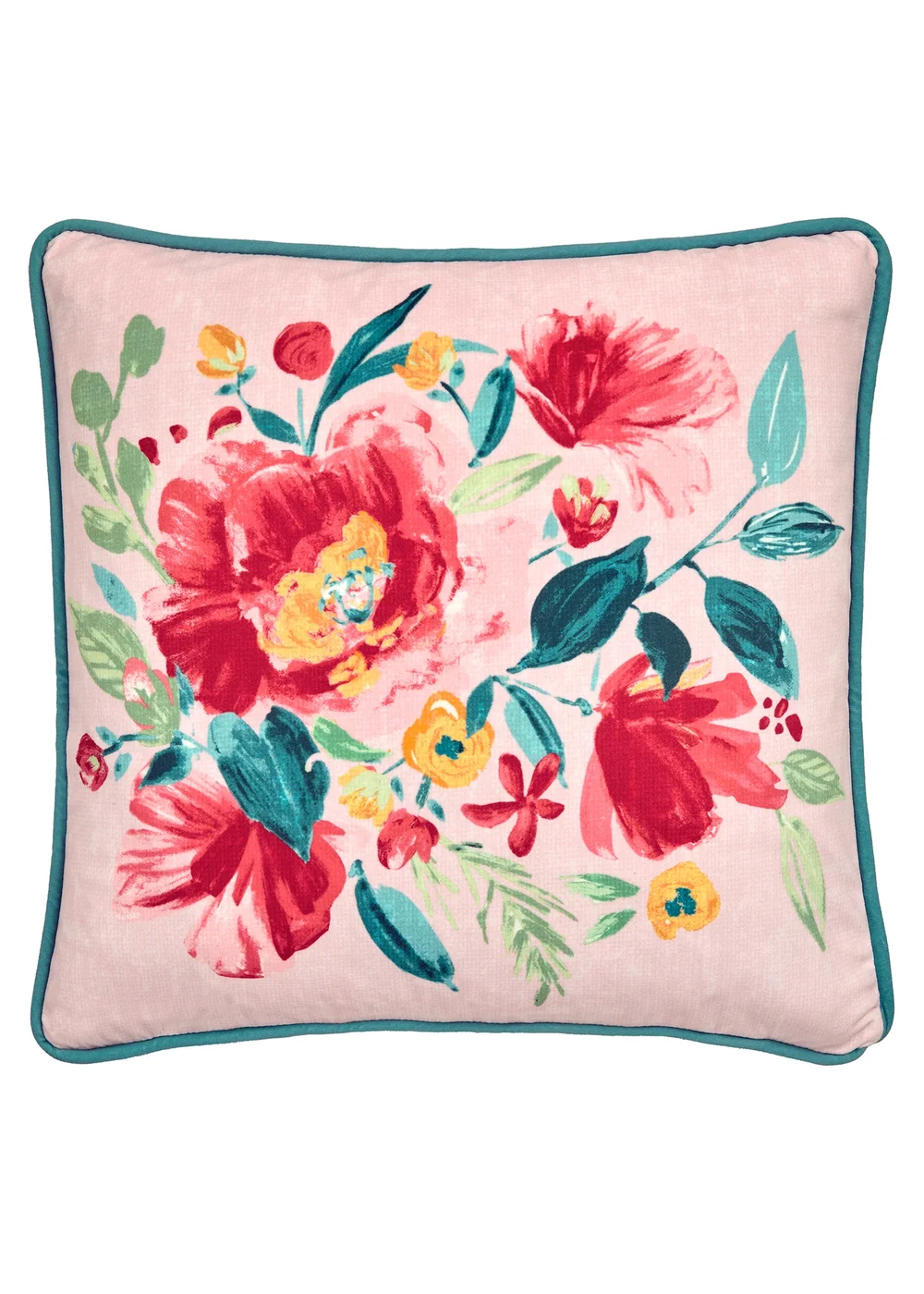Dreams & Drapes Abstract Poppy Breathable Red Filled Cushion - 43W X 43D Image 3