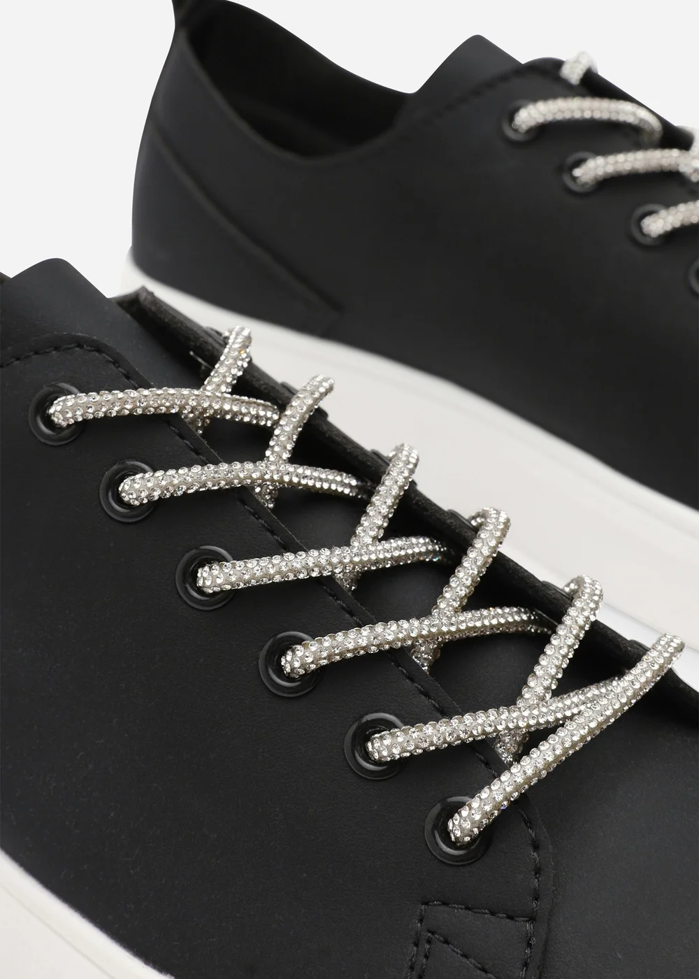 Where's That From Eliane Black Lace-up Low Wedge Trainer - 7 Image 5