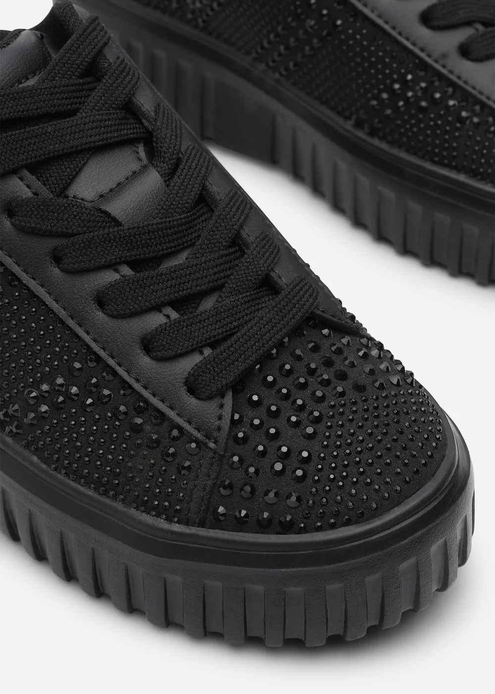 Where's That From Darcia Black Chunky Sole Trainer With Diamante Pattern - 7 Image 5