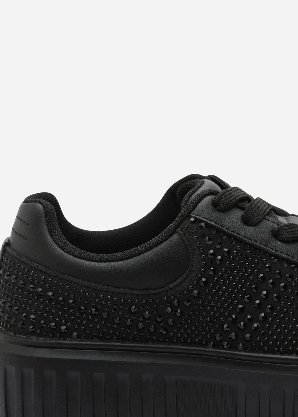Where's That From Darcia Black Chunky Sole Trainer With Diamante Pattern - 7 Image 4