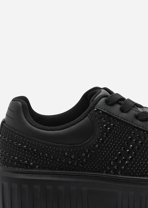 Where's That From Darcia Black Chunky Sole Trainer With Diamante Pattern - 7 Image 4