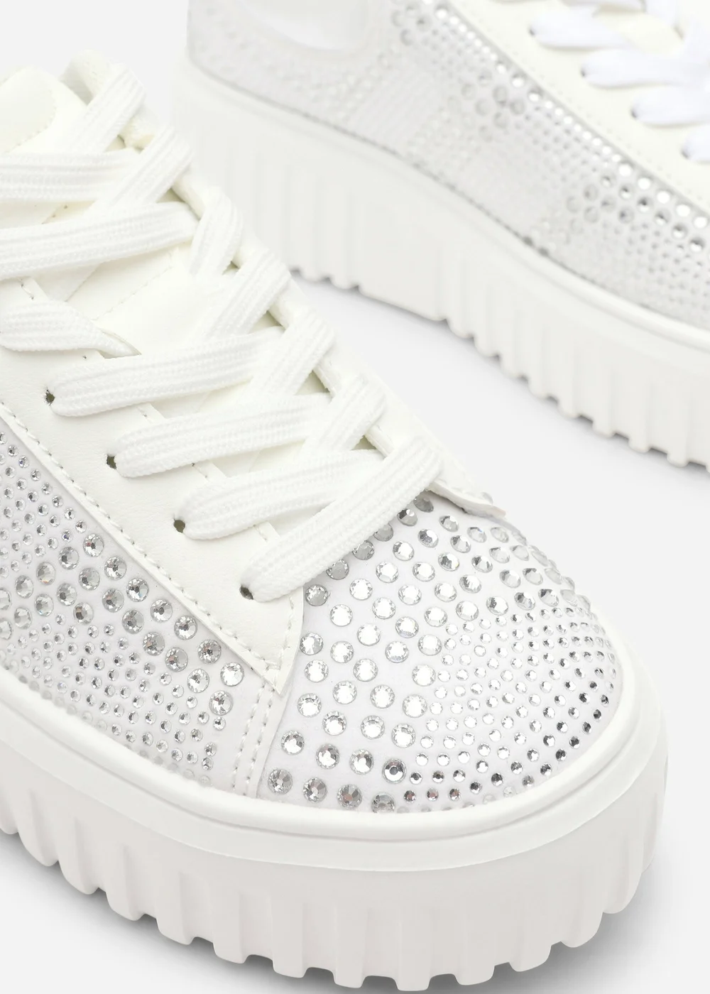 Where's That From Darcia White Chunky Sole Trainer With Diamante Pattern - 5 Image 5