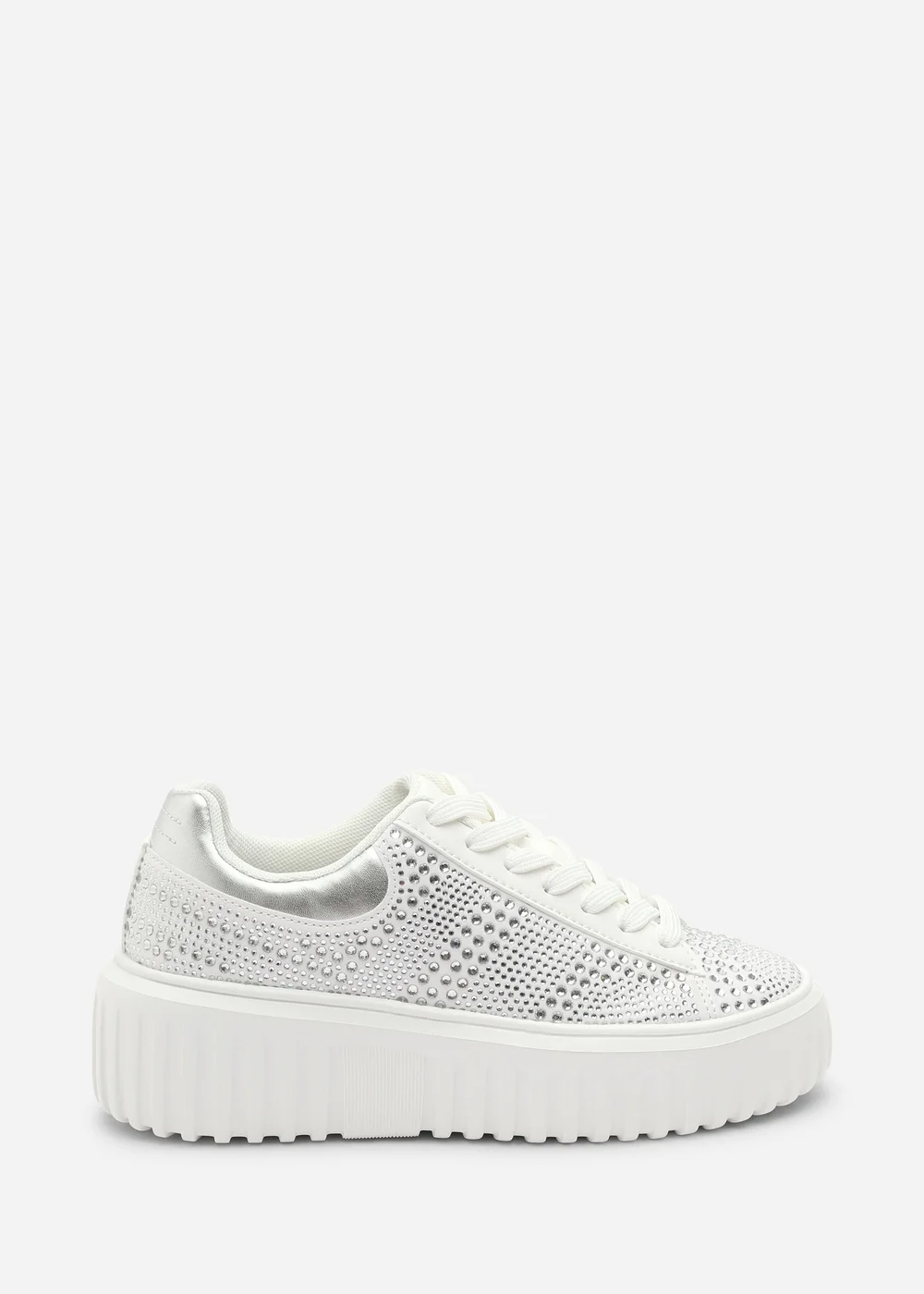 Where's That From Darcia White Chunky Sole Trainer With Diamante Pattern - 5 Image 2