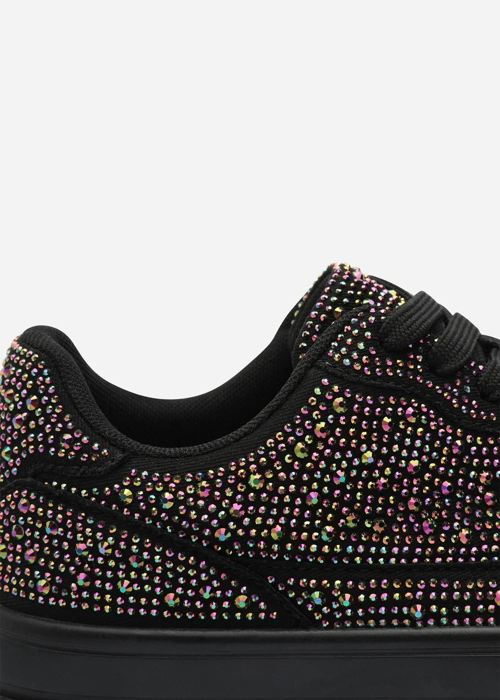 Where's That From Caia Black Lace-Up Trainer With Diamante Detail - 5 Image 5