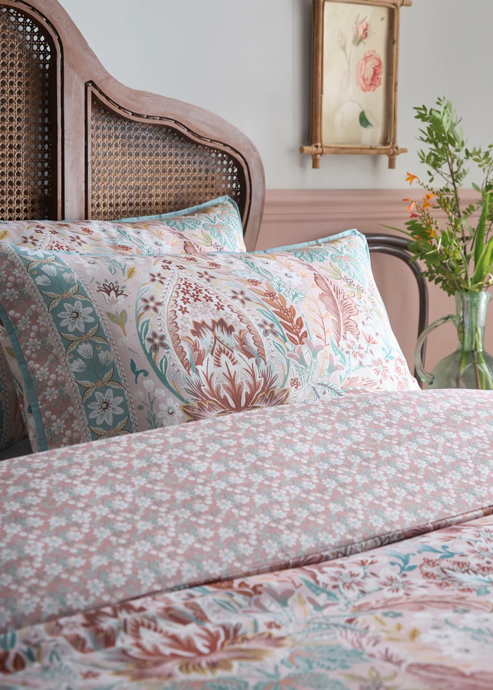 Appletree Floral Damask Super Soft Multi Colour Duvet Cover Set - Double Image 2