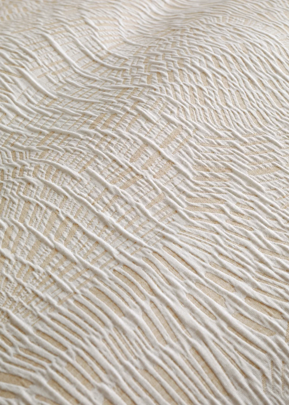 Appletree Fossil Jacquard Reversible Natural Duvet Cover Set - Single Image 3