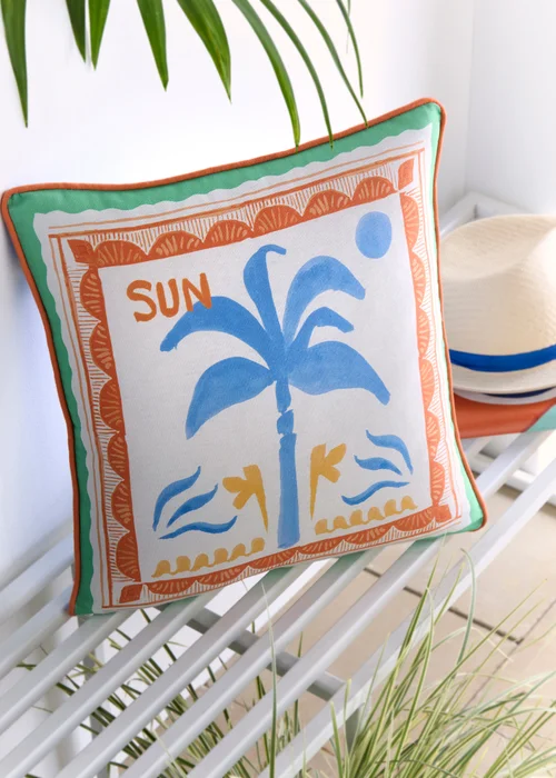 Fusion Soleil Palm Outdoor Showerproof Multi Colour Filled Cushion - 43W X 43D Image 1