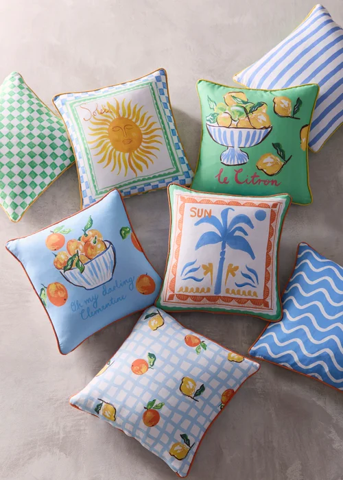 Fusion Soleil Palm Outdoor Showerproof Multi Colour Filled Cushion - 43W X 43D Image 4