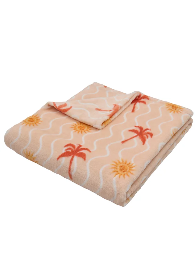 Fusion Soleil Fleece Coral Throw
