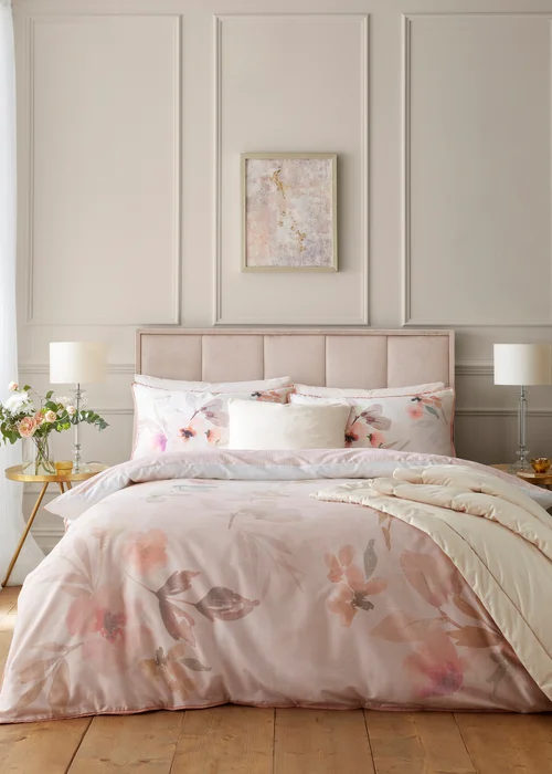 Soiree Mia Floral Blooms Soft Touch Natural Duvet Cover Set - Double Image 5