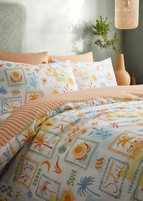Fusion Soleil Reversible Multi Colour Duvet Cover Set - Single Image 2