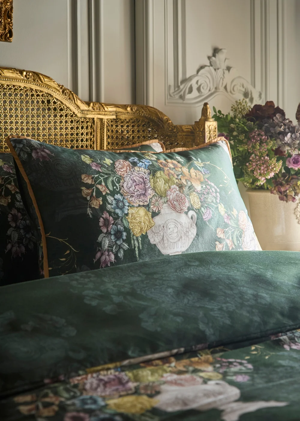 Laurence Llewelyn-Bowen Tuscan Holiday Soft Touch Green Duvet Cover Set - Double Image 2