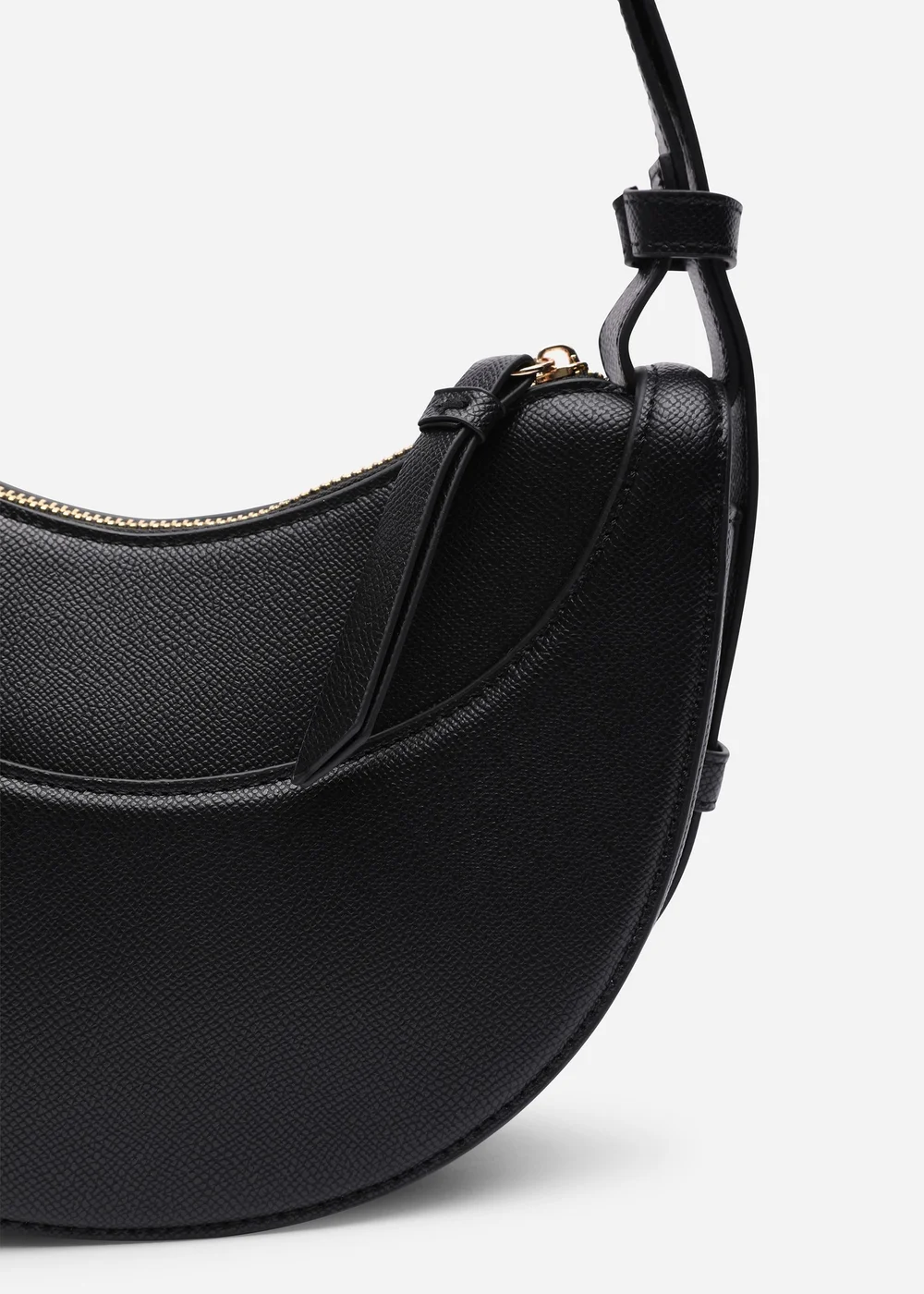 Where's That From Womens Envie Crescent Faux Leather Shoulder Bag in Black - One Size Image 3