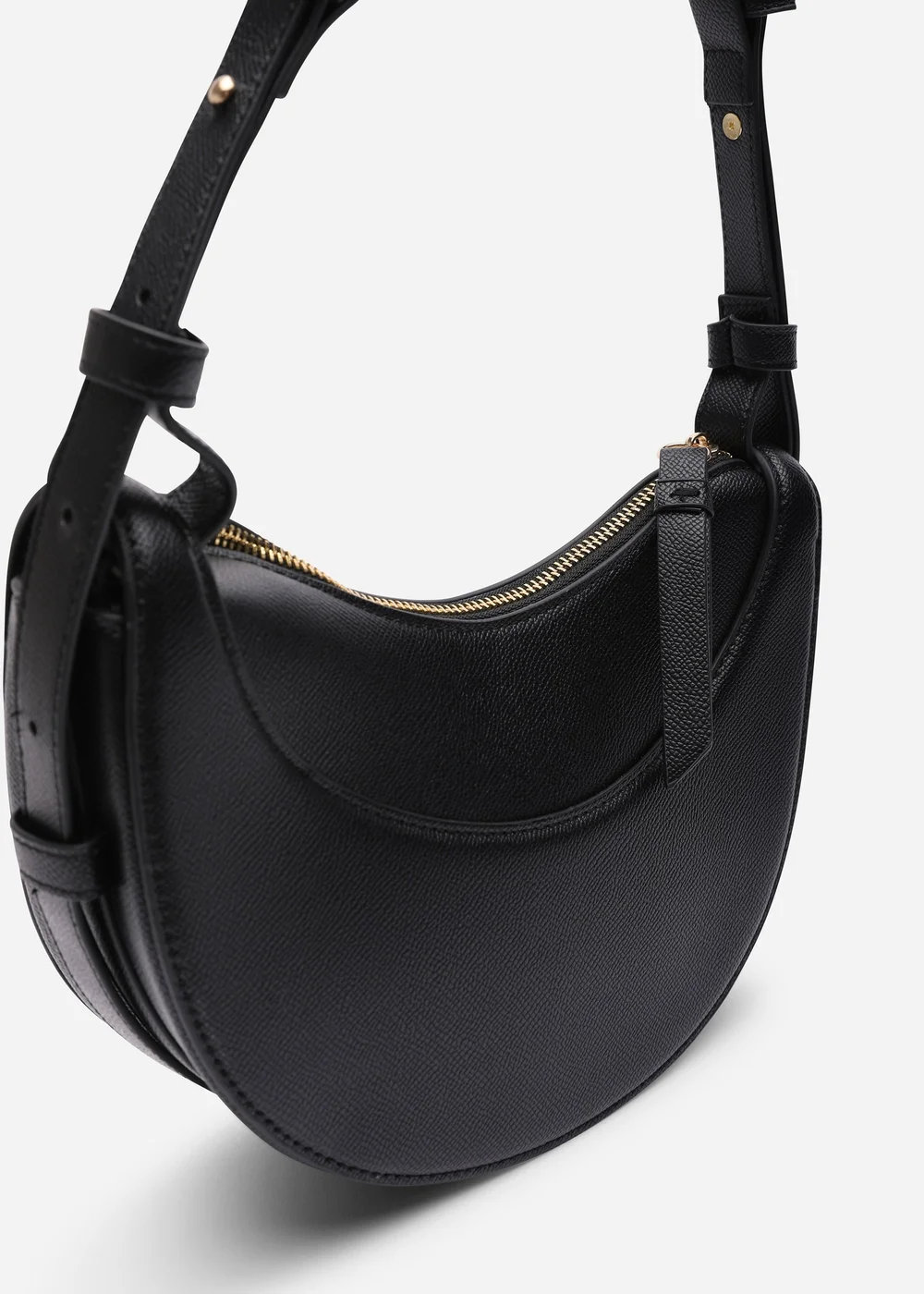 Where's That From Womens Envie Crescent Faux Leather Shoulder Bag in Black - One Size Image 4
