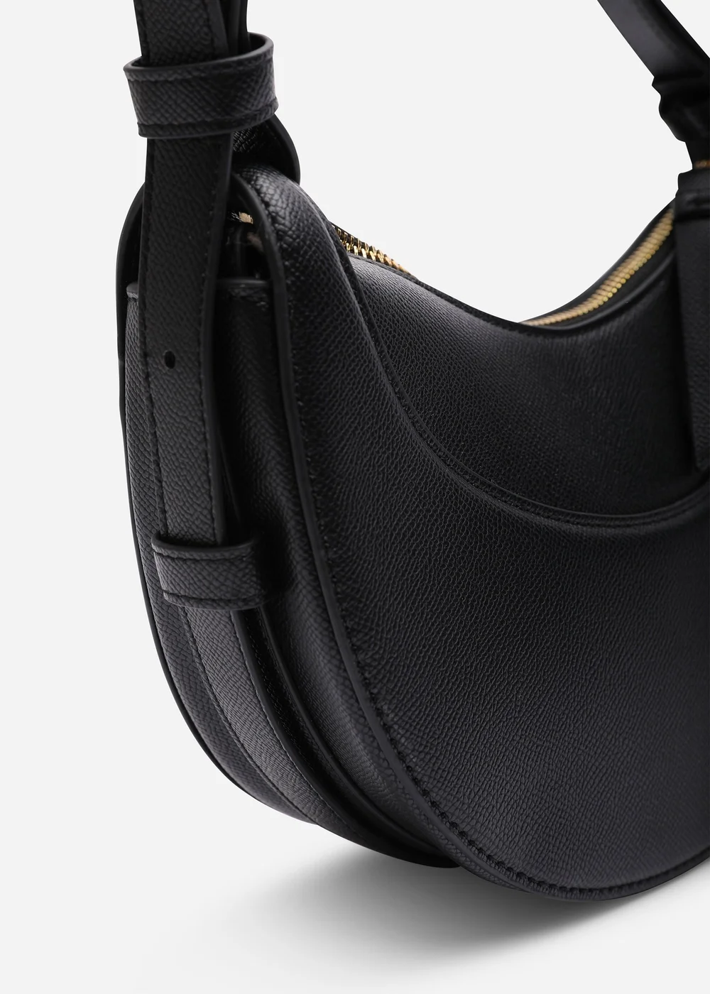 Where's That From Womens Envie Crescent Faux Leather Shoulder Bag in Black - One Size Image 5