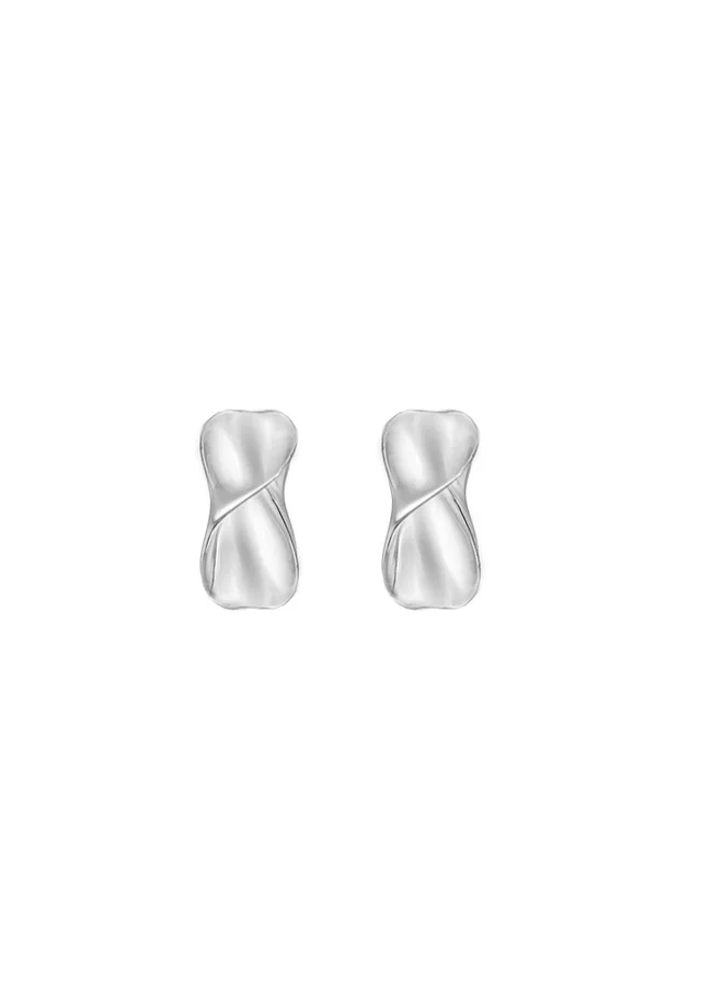 Golden Moments Sterling Silver Twisted Huggy Earrings