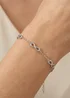 Golden Moments Sterling Silver Rhodium Plated Three Infinity Adjustable Bracelet - One Size Image 3