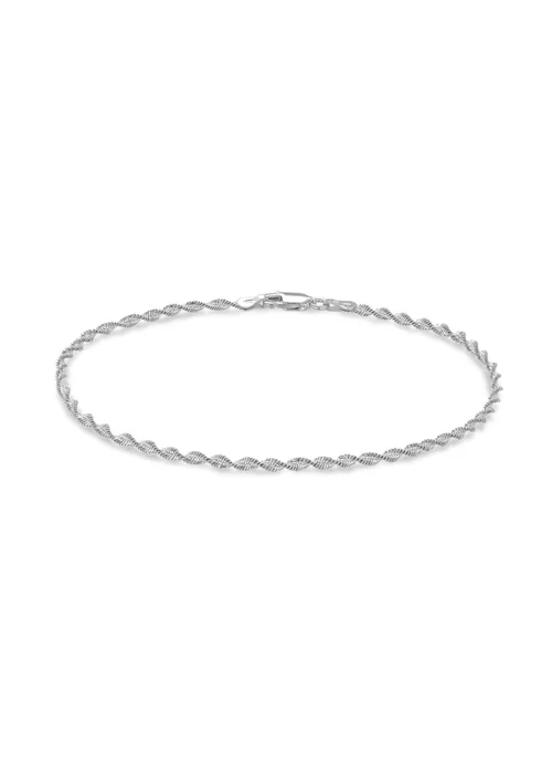 Golden Moments Sterling Silver Twisted Herringbone Bracelet - One Size Image 1