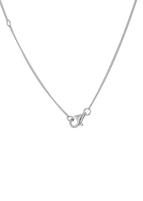 Golden Moments Sterling Silver Rhodium Plated CZ Linked Rings Adjustable Necklace - One Size Image 2
