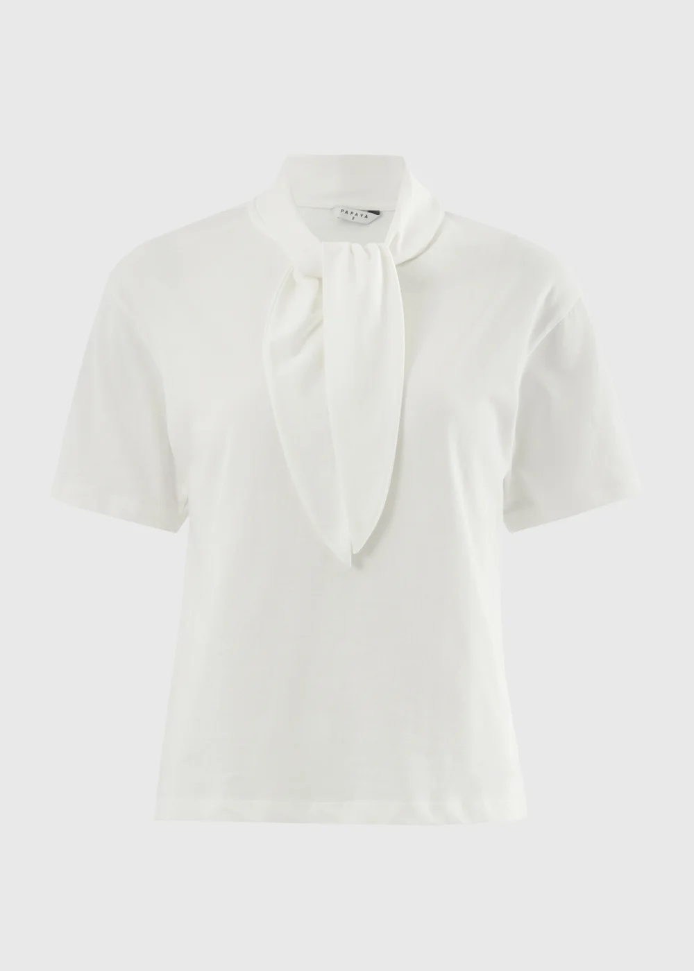 White Scarf Neck T-Shirt - 8 Image 4