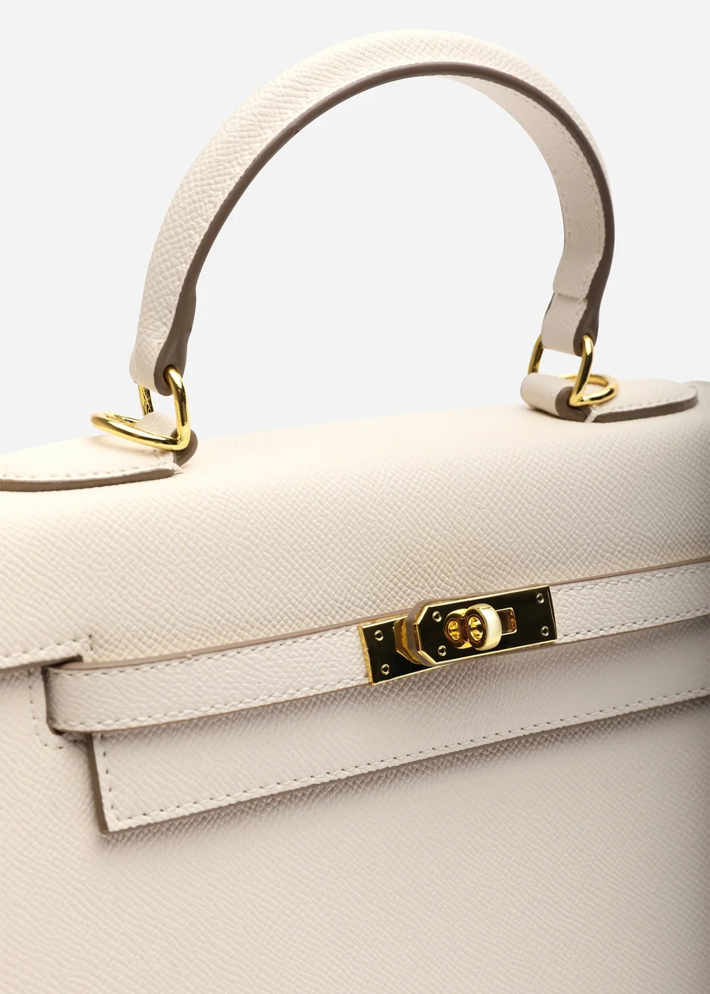 Where's That From Womens Lluvia Top Handle Satchel Mini Tote Bag with Turn-Lock Closure in Cream - One Size Image 3