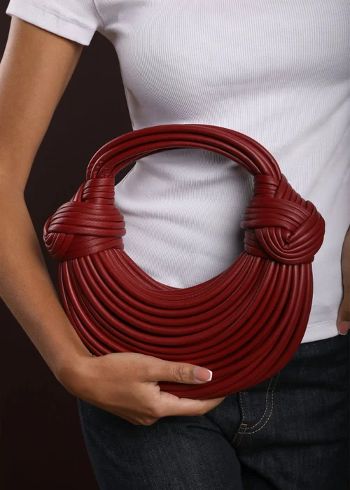 Where's That From Womens Blossom Curved Maroon Metallic Shoulder Bag - One Size Image 6