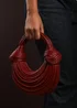 Where's That From Womens Blossom Curved Maroon Metallic Shoulder Bag - One Size Image 1