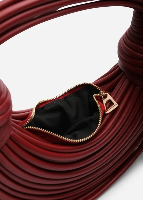 Where's That From Womens Blossom Curved Maroon Metallic Shoulder Bag - One Size Image 5