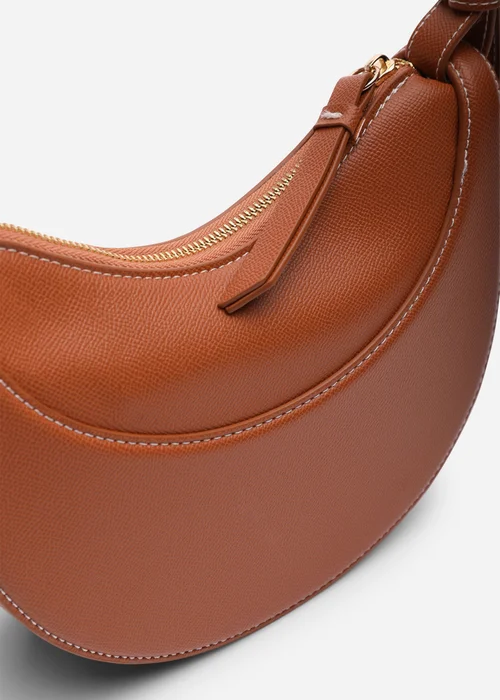 Where's That From Womens Envie Crescent Faux Leather Shoulder Bag in Tan - One Size Image 5