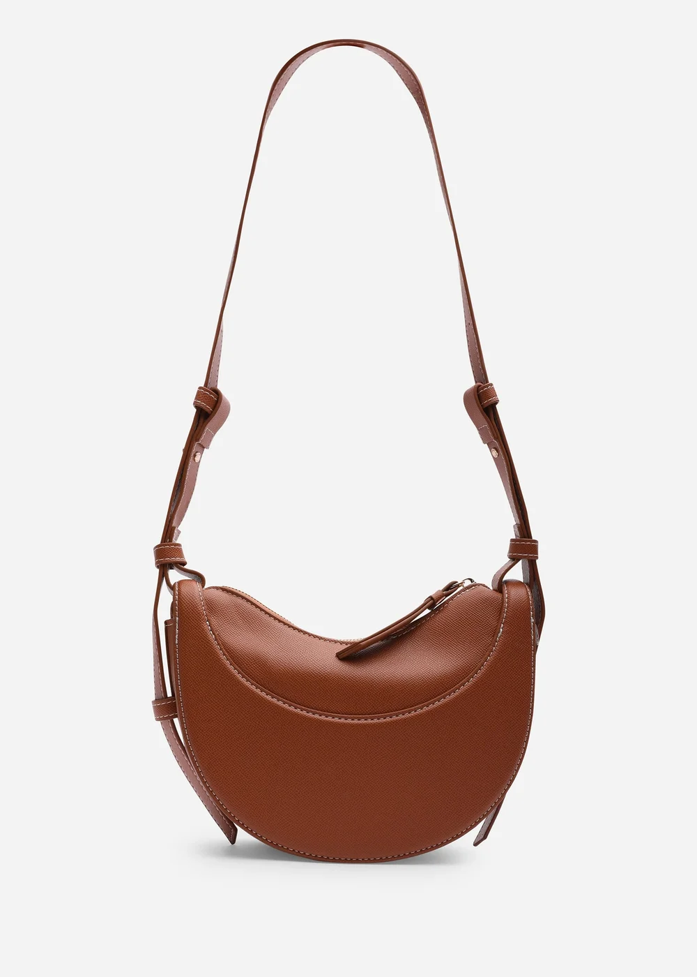 Where's That From Womens Envie Crescent Faux Leather Shoulder Bag in Tan - One Size Image 1