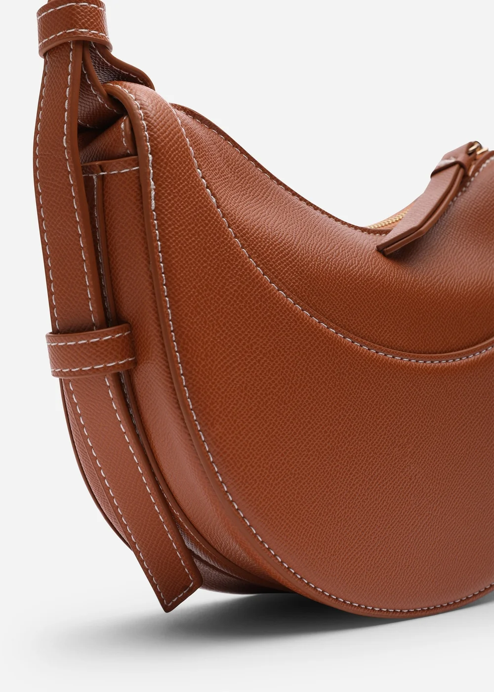 Where's That From Womens Envie Crescent Faux Leather Shoulder Bag in Tan - One Size Image 4