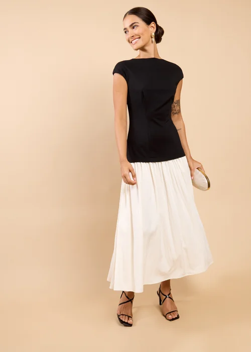 Little Mistress Monochrome Dropped Waist Maxi Dress - 8 Image 1