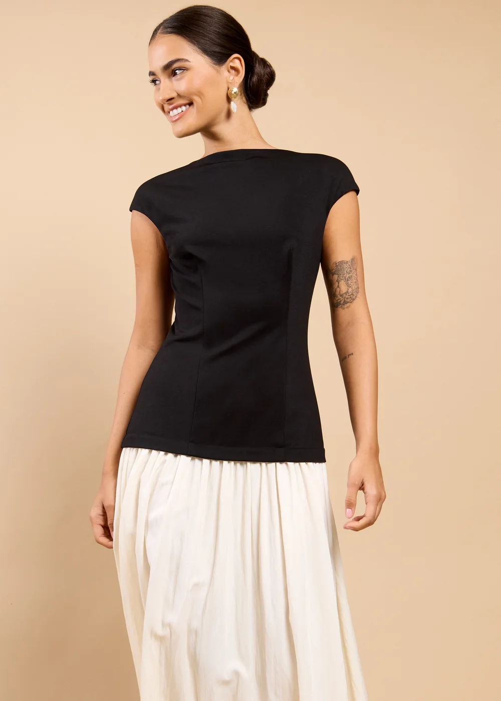 Little Mistress Monochrome Dropped Waist Maxi Dress - 8 Image 4