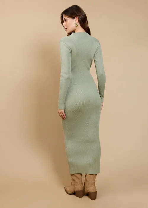 Little Mistress Sage Tie Detail Midaxi Dress - M Image 2