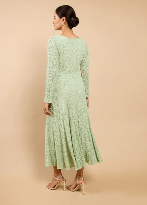 Little Mistress Sage Green Textured Midaxi Dress - 8 Image 2