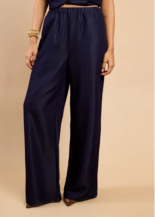 Little Mistress Indigo Denim Wide Leg Trouser - 14 Image 4