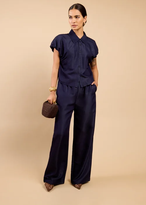 Little Mistress Indigo Denim Wide Leg Trouser - 14 Image 1
