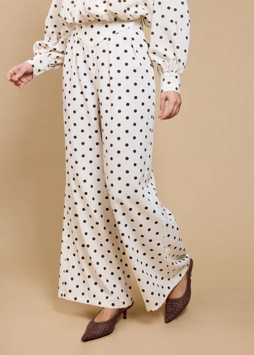Little Mistress Polka Dot Wide Leg Trousers - 14 Image 4