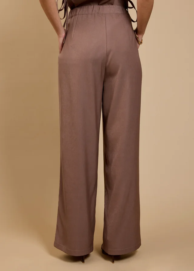 Little Mistress Mink Wide Leg Trousers