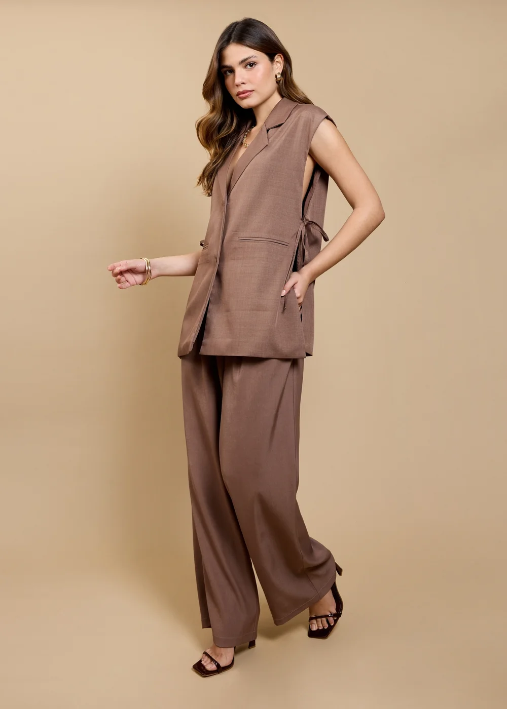 Little Mistress Mink Wide Leg Trousers - 12 Image 1