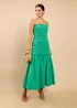 Little Mistress Green Bandeau Dropped Waist Maxi Dress - 12 Image 1