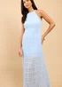 Little Mistress Pale Blue Textured Maxi Dress - 18 Image 4