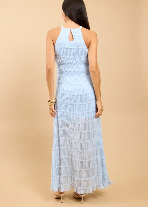 Little Mistress Pale Blue Textured Maxi Dress - 18 Image 2