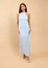 Little Mistress Pale Blue Textured Maxi Dress - 18 Image 1