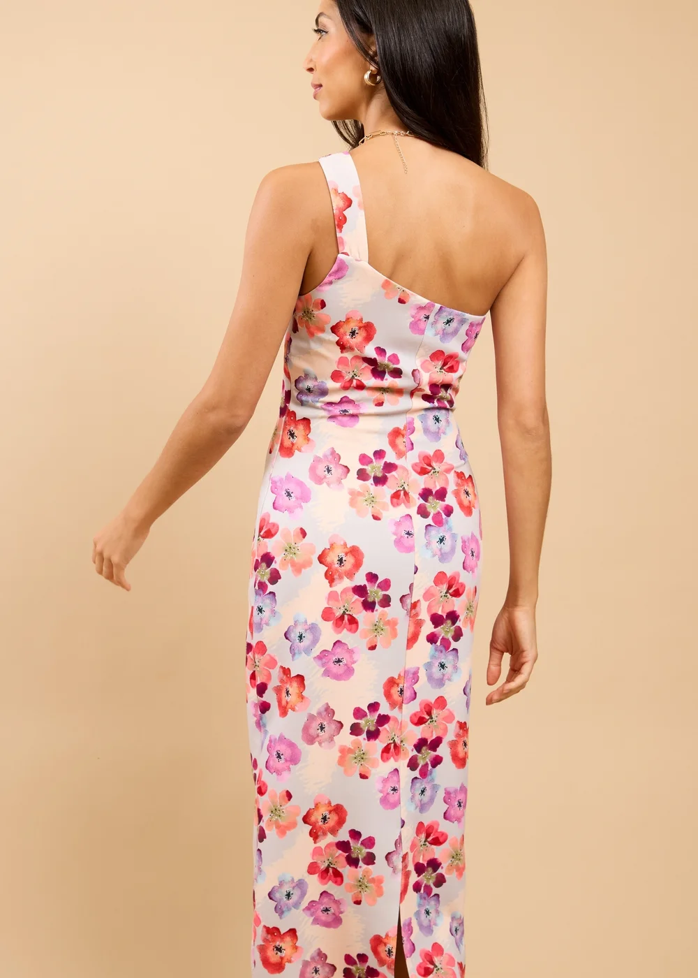 Little Mistress Floral Print One-Shoulder Midaxi Dress - 8 Image 2